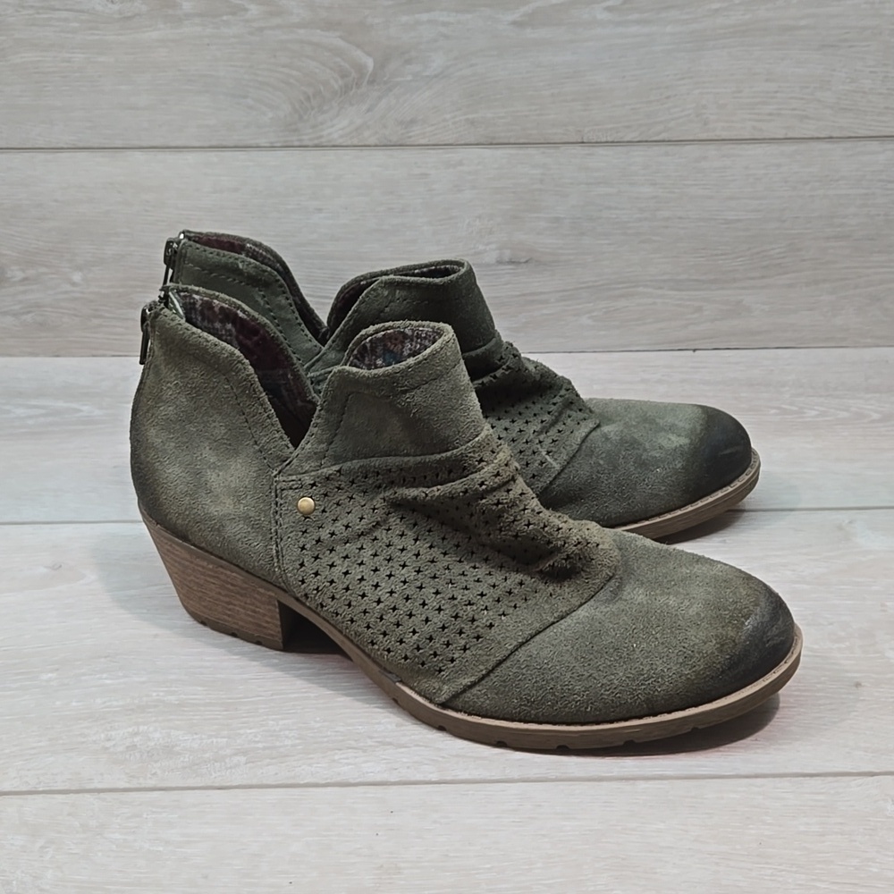 Earth Origins Women Ankle Leather Heels Boots shoes sz 11M